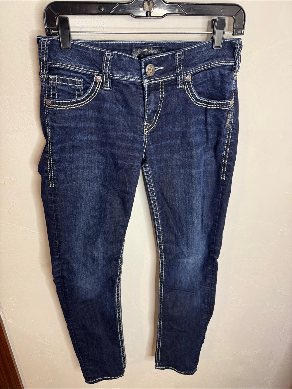 Silver Suki Skinny Size Women’s Dark Blue Stretch Jeans W27/L31